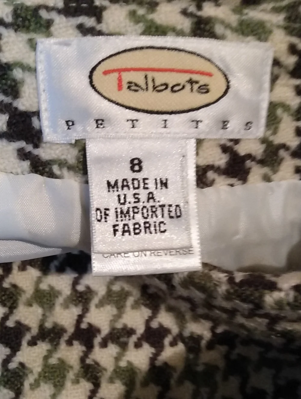 Talbots houndstooth plaid